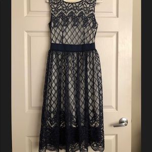 NWOT NAVY LACY DRESS